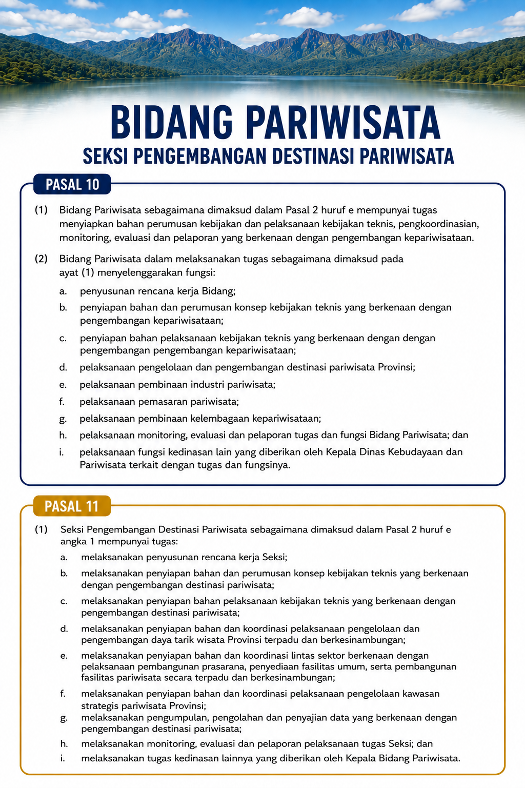 Seksi Pengembangan Destinasi Pariwisata 