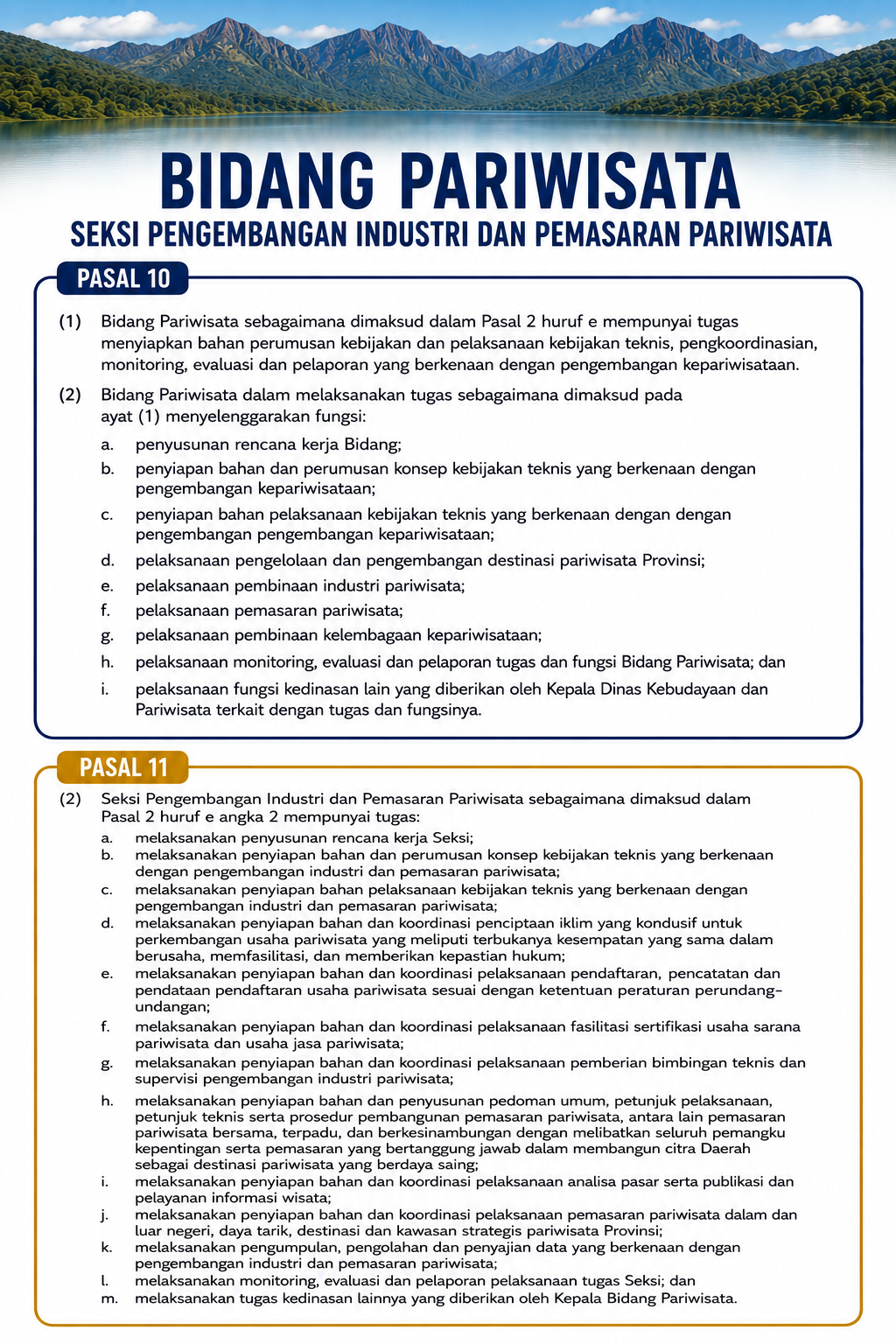 Seksi Pengembangan Industri dan Pemasaran Pariwisata 
