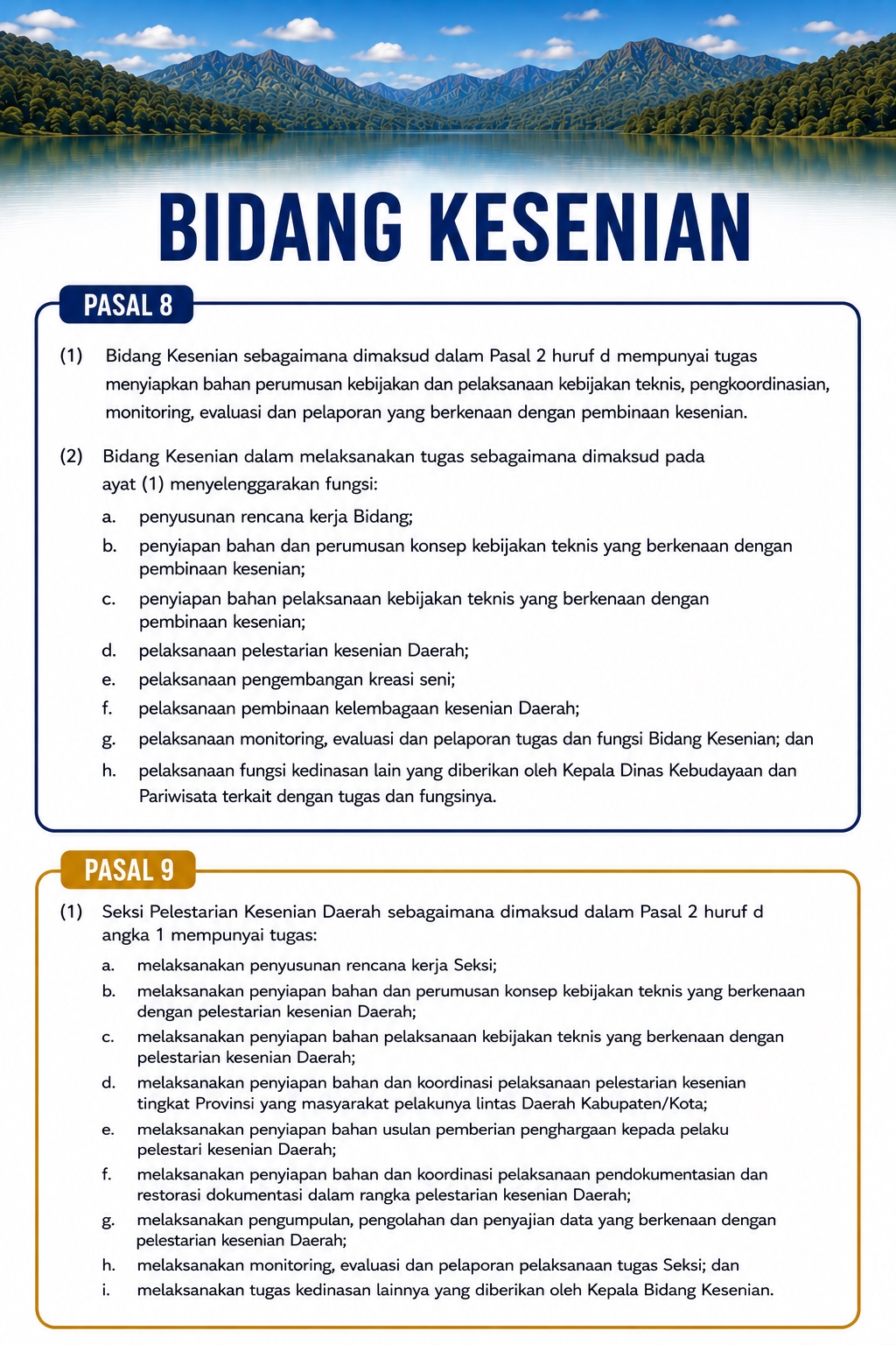 Seksi Pelestarian Kesenian Daerah