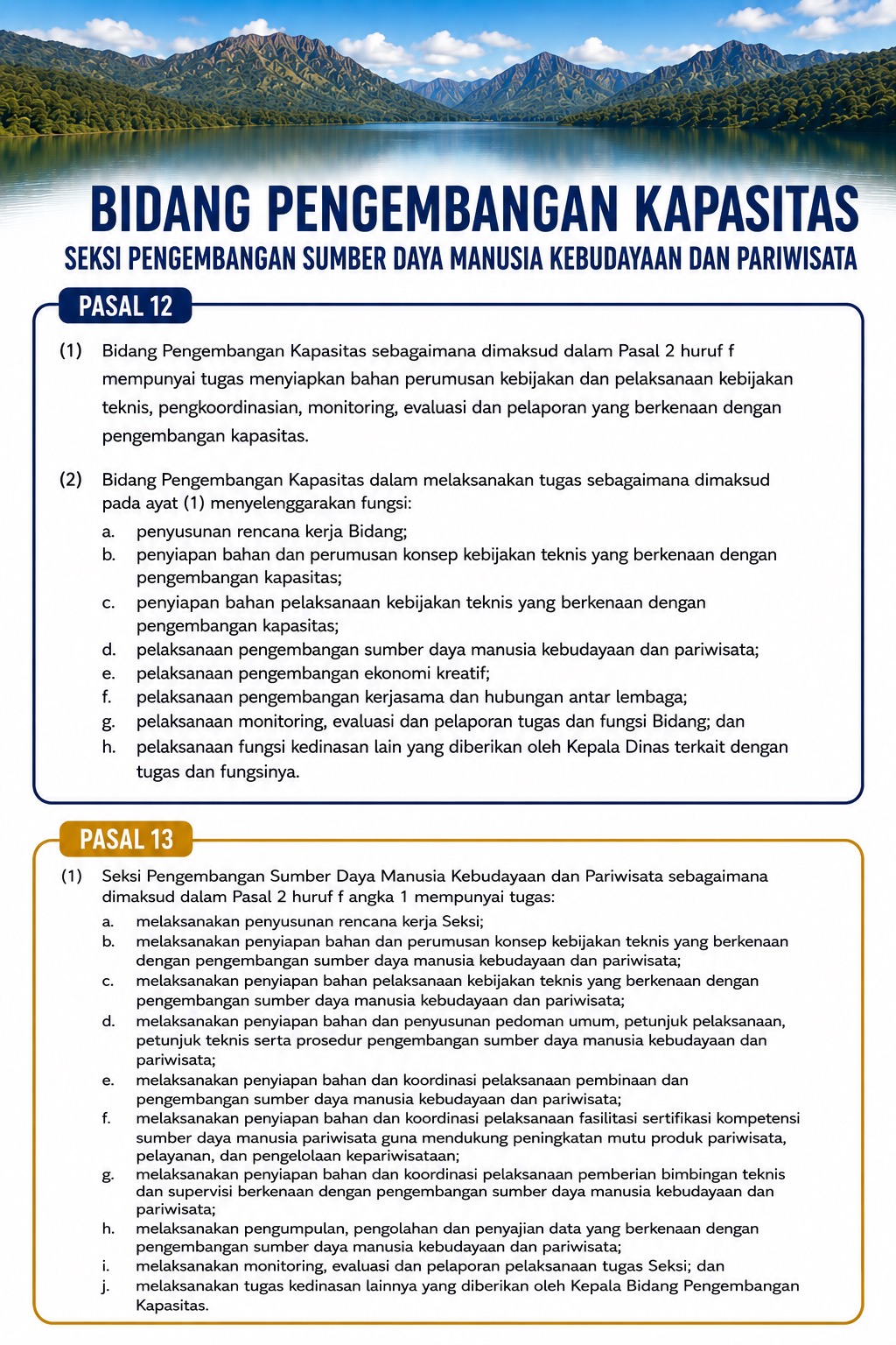 Seksi Pengembangan SDM Kebudayaan dan Pariwisata 